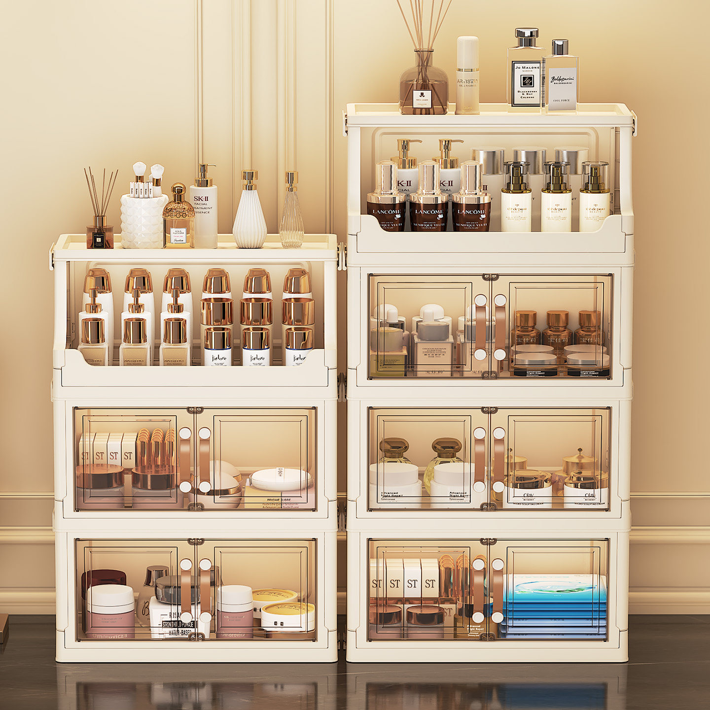 Luxury Skincare Display - صندوق تخزين متعدد الطبقات للعناية بالبشرة،