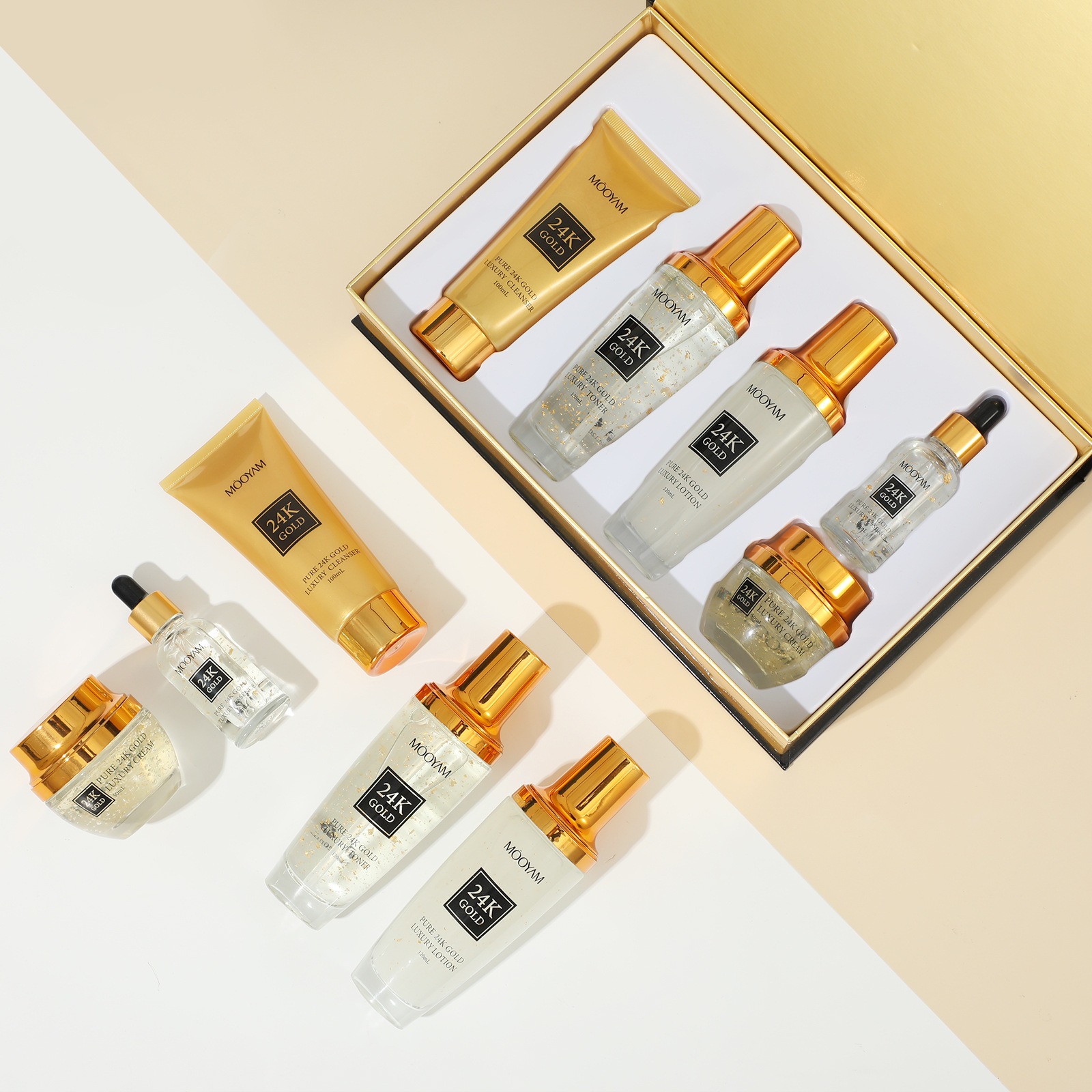 مجموعة مرطبة فاخرة من الذهب عي - مراجعة Luxury Skincare Set وسعره